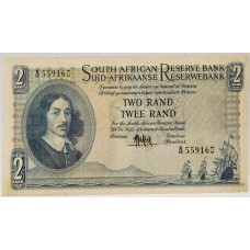 SOUTH AFRICA 1962 . TWO 2 RAND BANKNOTE 